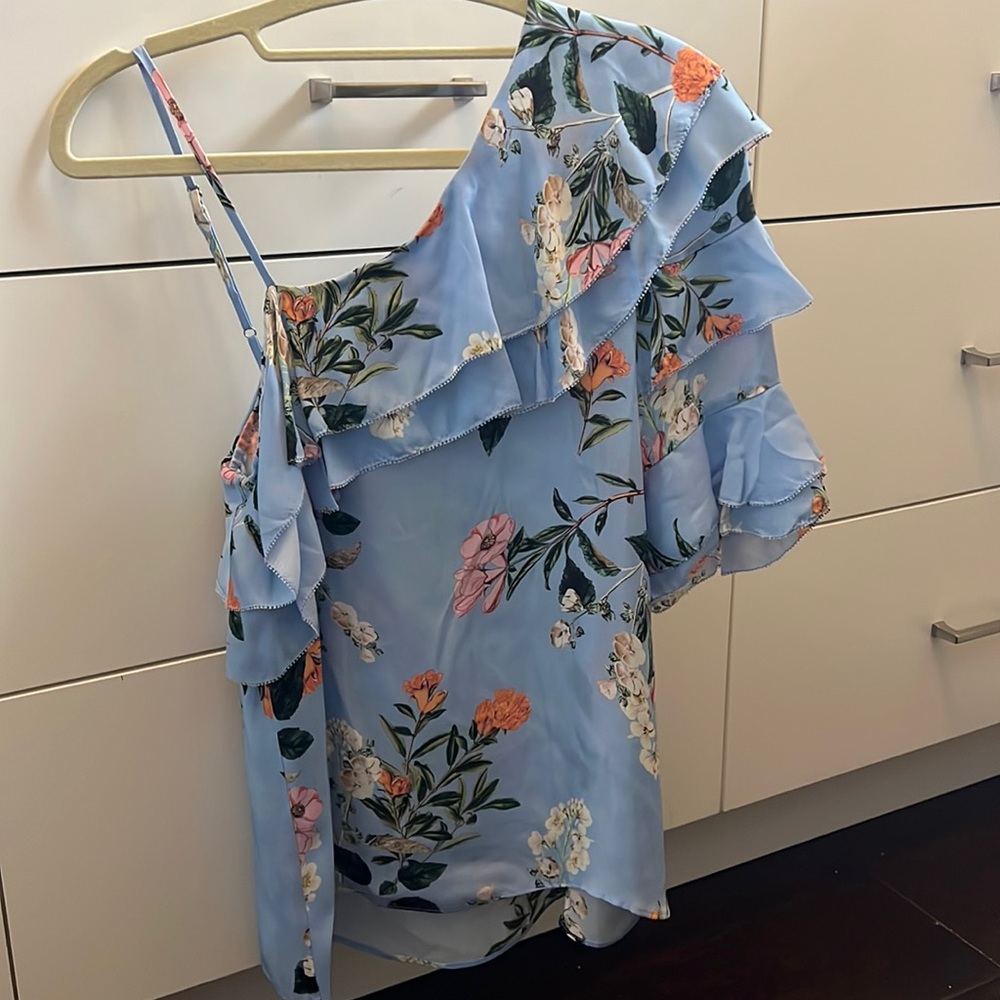 Parker Silk One Shoulder Floral Top